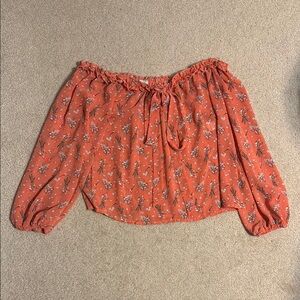 Haute Monde Coral Floral Blouse